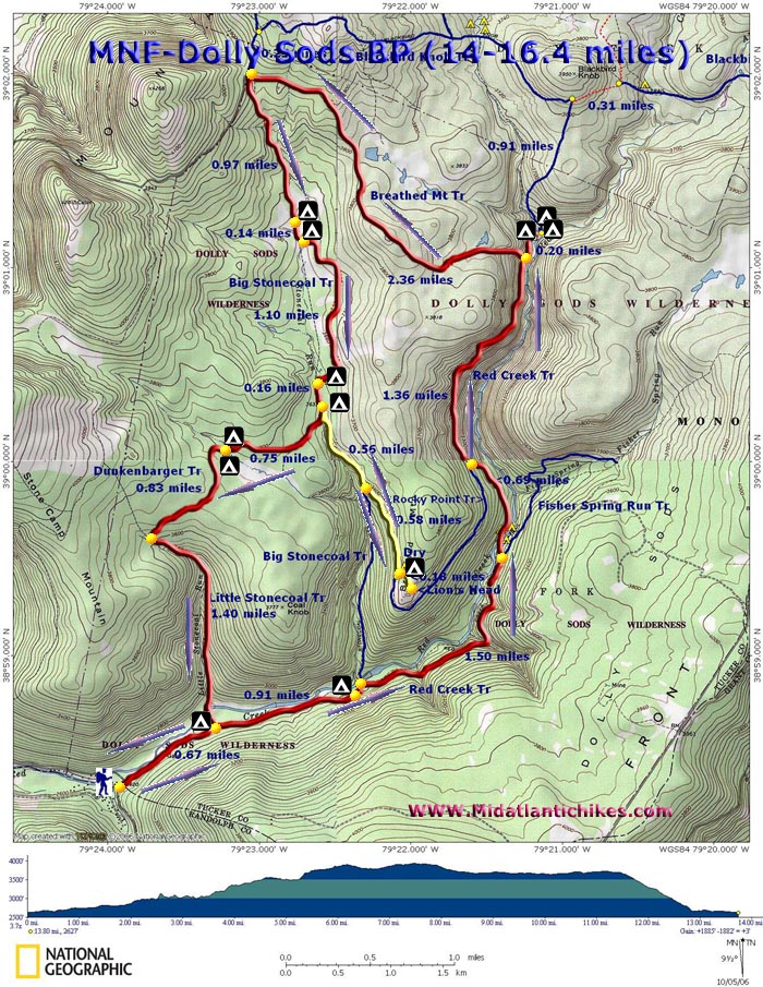 Dolly Sods Campsites Map Dolly Sods Wilderness Backpack